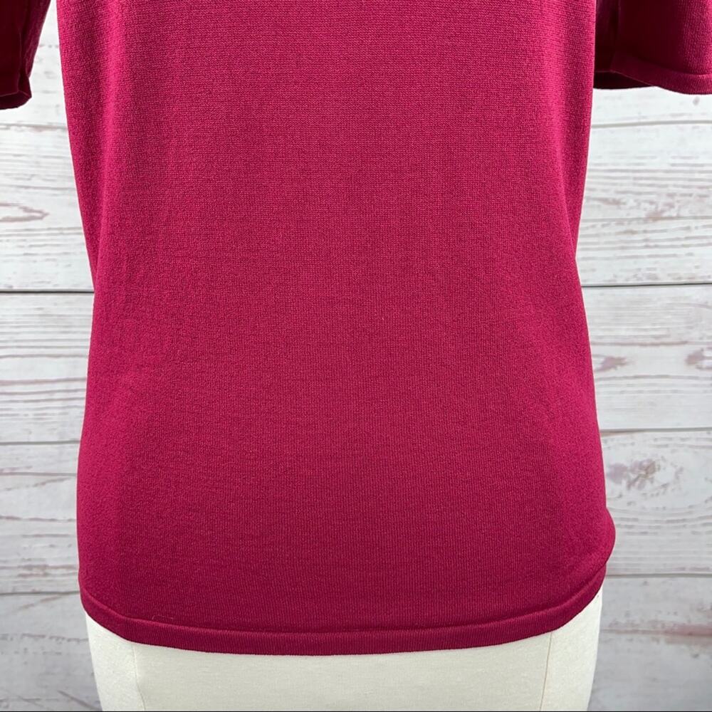 Whbm Raspberry Color Top With Unique Neckline - image 4